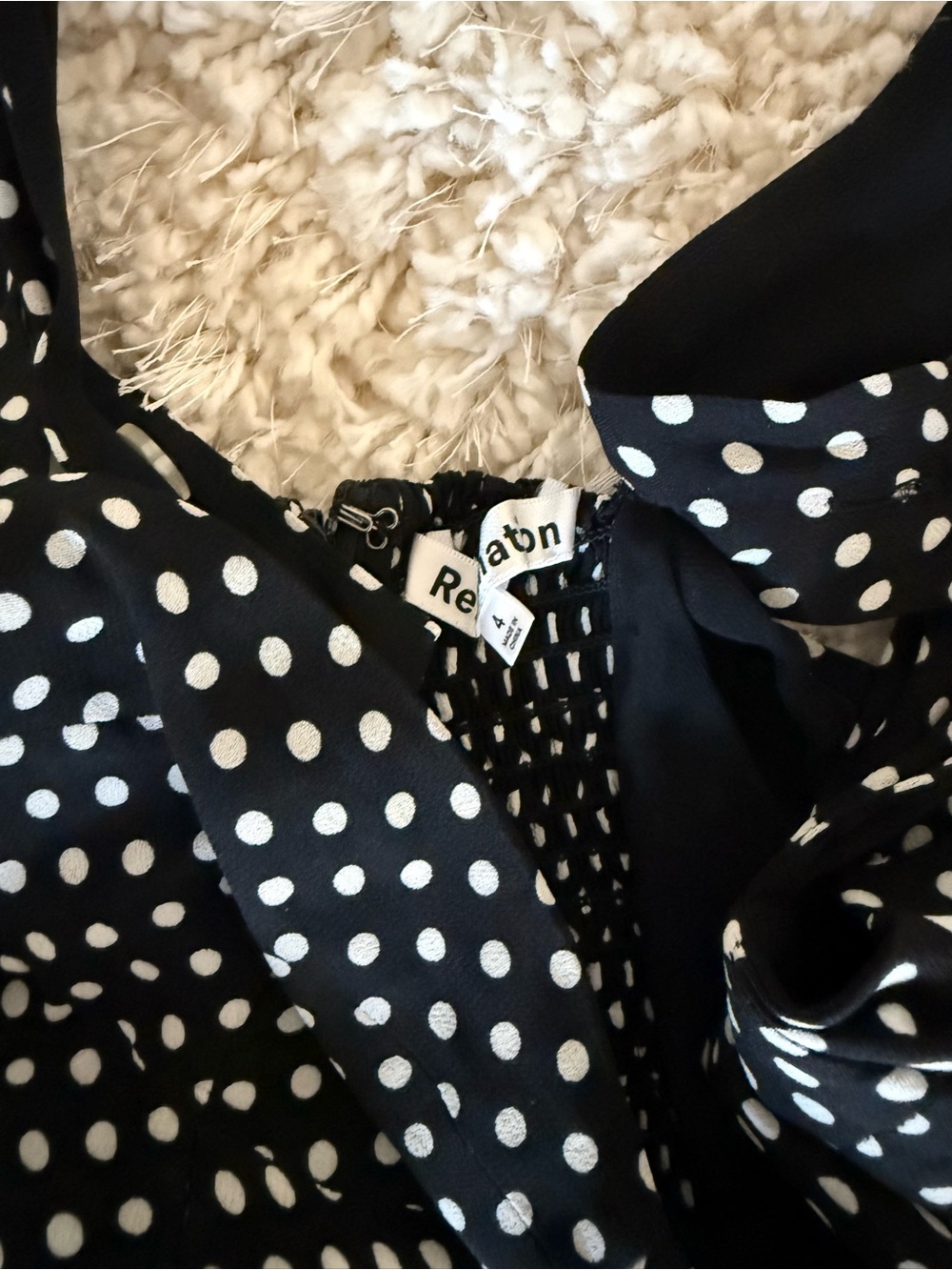 Reformation Black Polka Dot Mini Dress - Picture 5 of 5